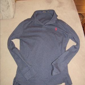 Navy polo long sleeve